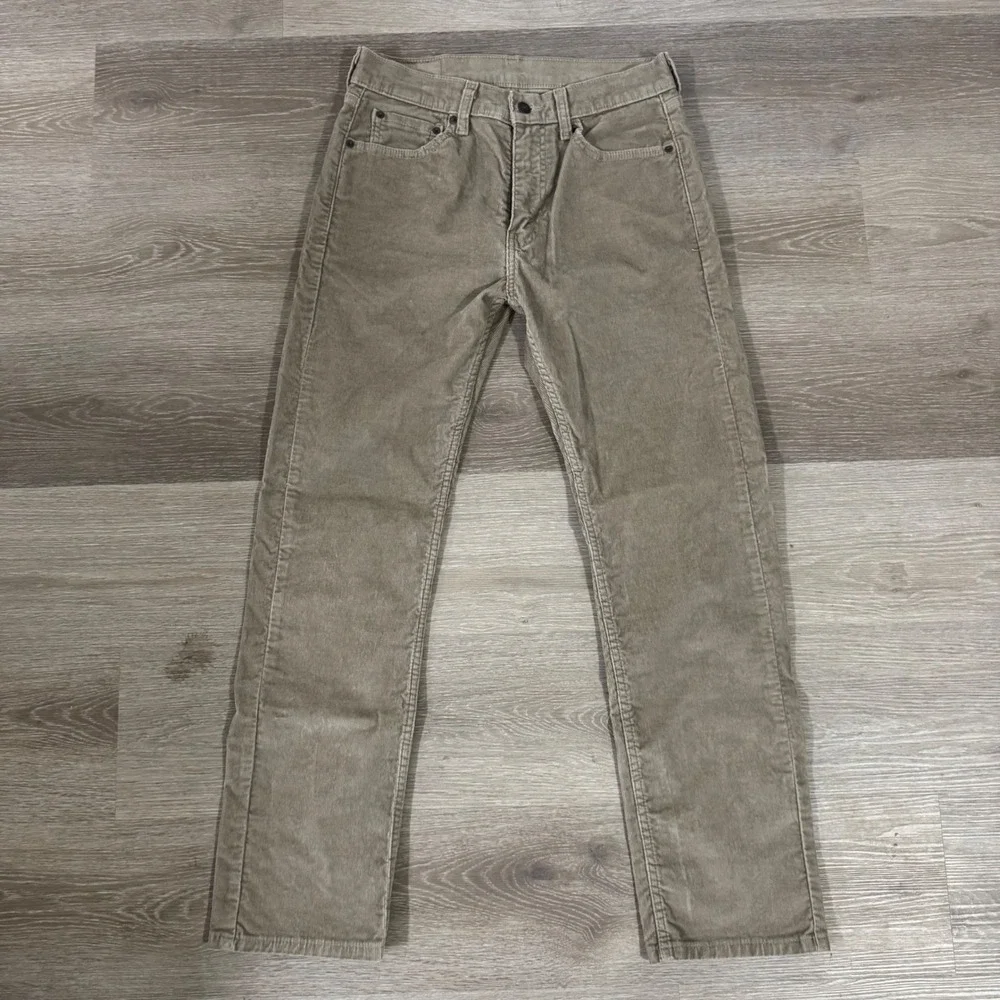 Lot 2 Levi's 505 Regular Fit Pants Mens 30x30 Tan Blue Corduroy